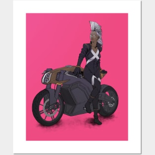 Mohawk Woman On Motorcycle Posters and Art